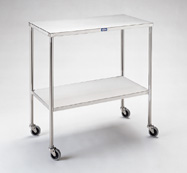 Pedigo Table with Shelf - Stainless Steel (20W x 36L x 34H)
