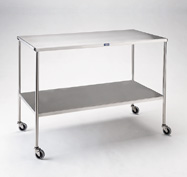 Pedigo Table with Shelf - Stainless Steel (20W x 48L X 34H)