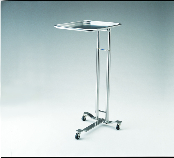 Pedigo Mayo Stand Stainless Foot Operated (16-1/4 x 21-1/4) 3 caster base-Stainless