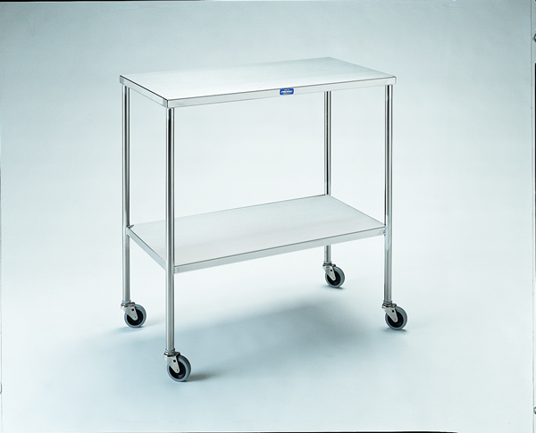 Pedigo Stainless Steel Instrument Table with Shelf (18W x 33L x 34H)