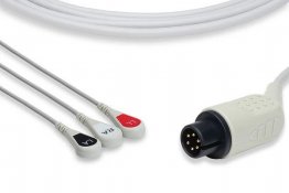 AAMI Compatible Direct-Connect ECG Cable 3 lead snap