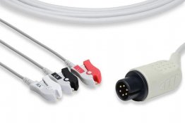 AAMI Compatible Direct-Connect ECG Cable 3 lead pinch grabber