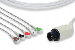 AAMI Compatible Direct-Connect ECG Cable 5 lead snap