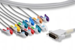 Schiller Compatible Direct-Connect Pinch EKG Cable - 2.400095