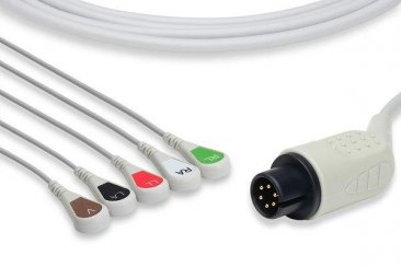 AAMI Compatible Direct-Connect ECG Cable 5 lead snap
